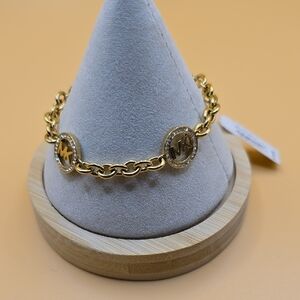 Michael Kors Fulton Logo Pavé Link Bracelet